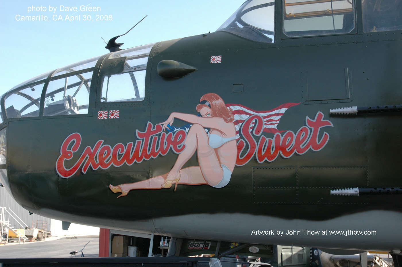 In spring 2008, the new updated nose art was applied to the nose of N30801....